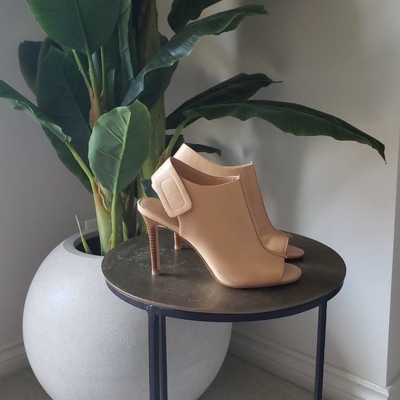 Leather Peep toe sling back booties - Picture 6 of 6